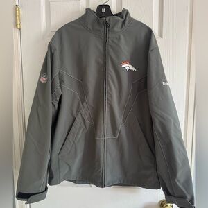 Reebok On Field NFL Denver Broncos Jacket Full Zip Gray Mens Size Large